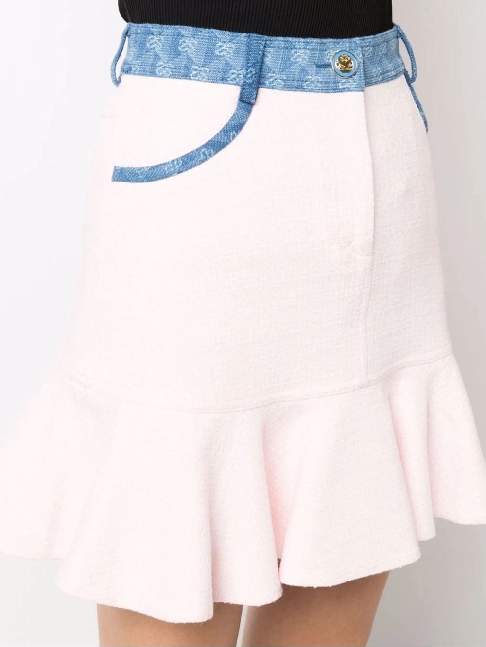 Sandro pink contrast trim mini skirt